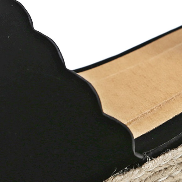 New Black Flatform Platform Espadrille Sandals - Picture 4 of 8